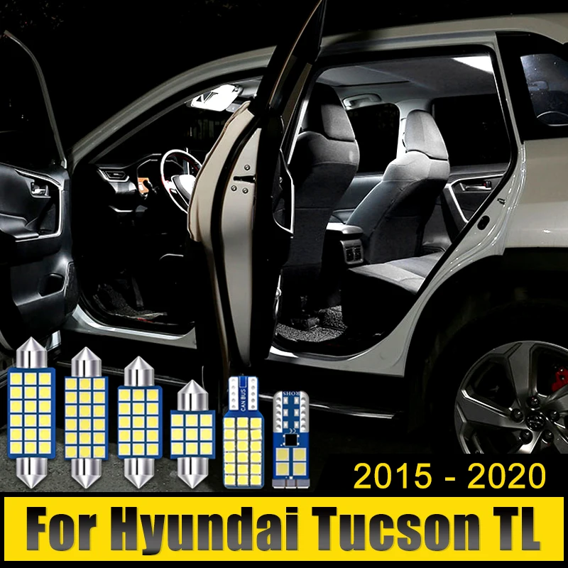 

For Hyundai Tucson TL 2015 2016 2017 2018 2019 2020 12V LED Car Dome Reading Lights Vanity Mirror Lamps Trunk License Plate Bulb