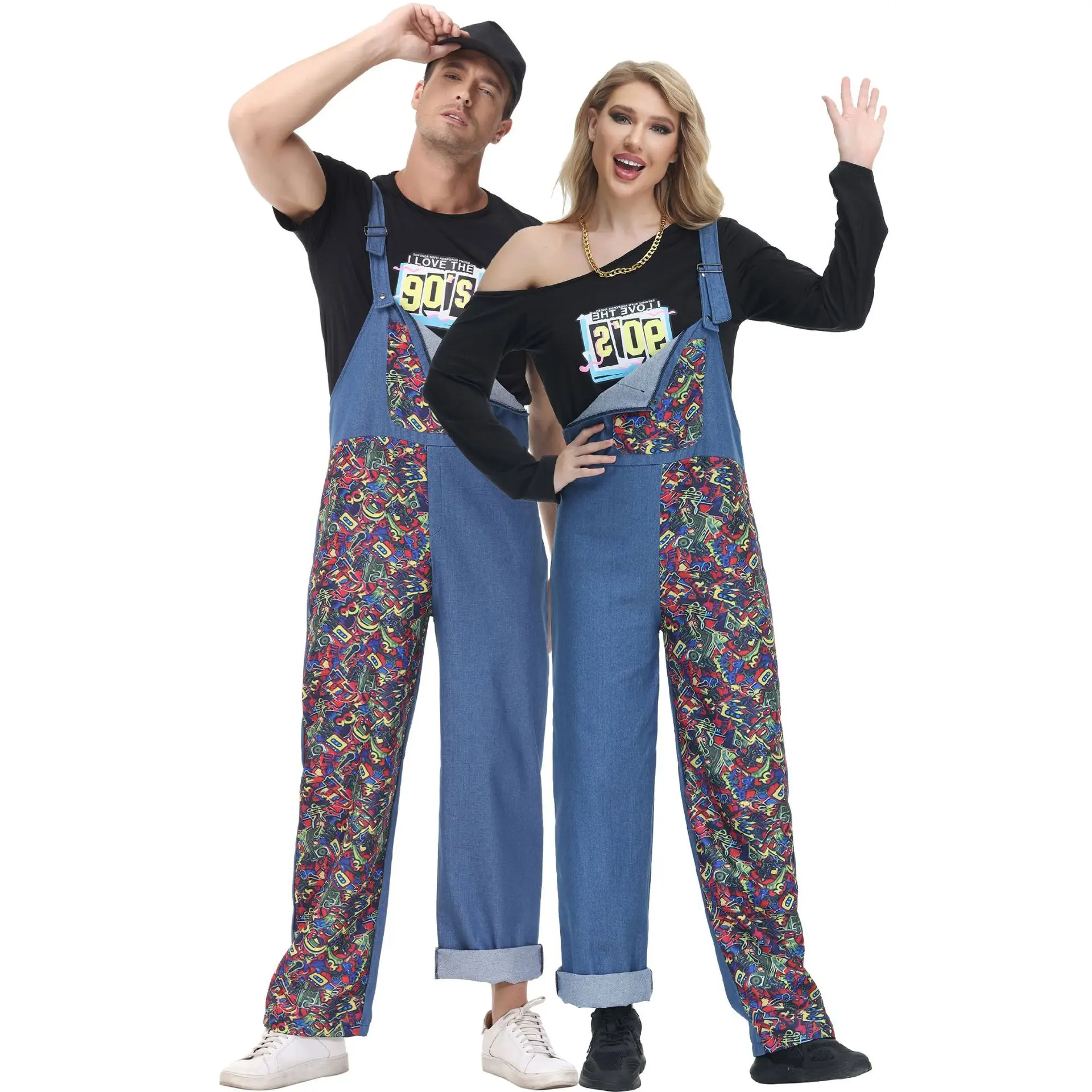

Hip Hop Dancer Cosplay disco Blue Dress Retro Costume for Adult Girls Carnival Party hippie