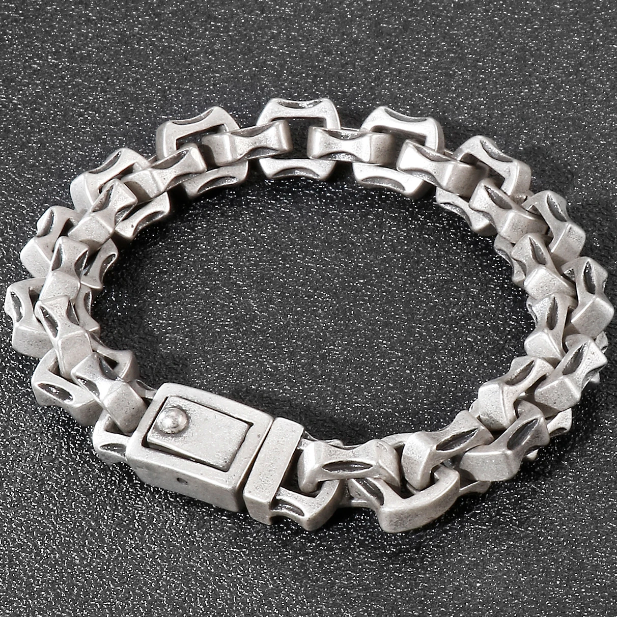 Titanium Bracelet Men 12MM Matte Stainless Steel Men's On Hand Bands Bracelets Male Jewellery