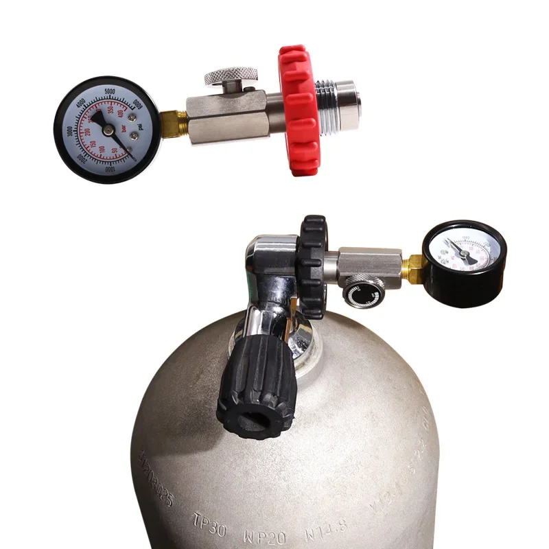 6000Psi Air Tank Testing Pressure Gauge Valve High Pressure Filling Station with G5/8-14 Thread for Scuba Tank Regulating Valve