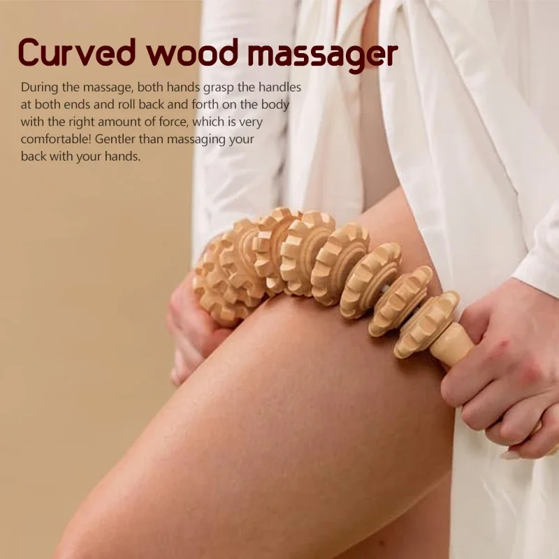 Wooden Massage Roller Lymphatic Drainage Massage Scraping Whole Body Pain Relief Tool Anti Cellulitis Facial