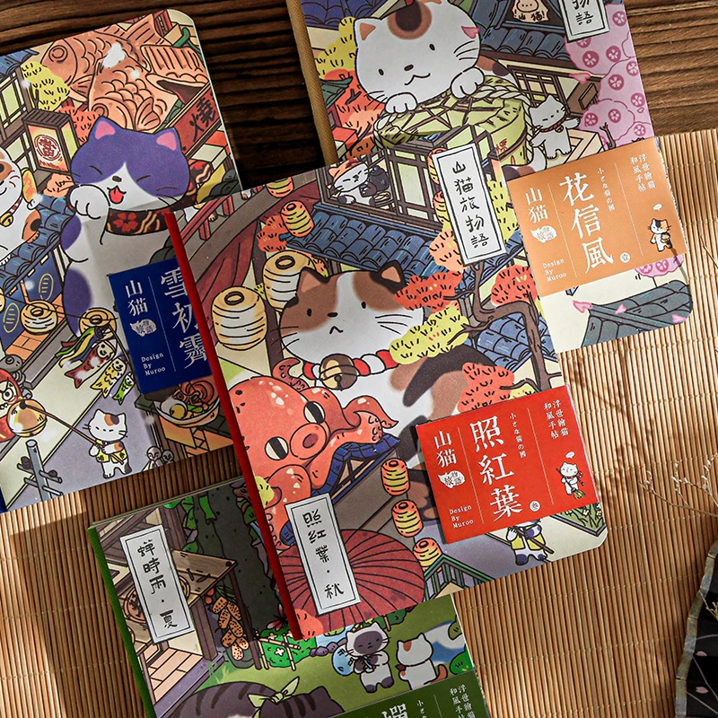 Artistic Cat-Themed Travel Journal and Planner