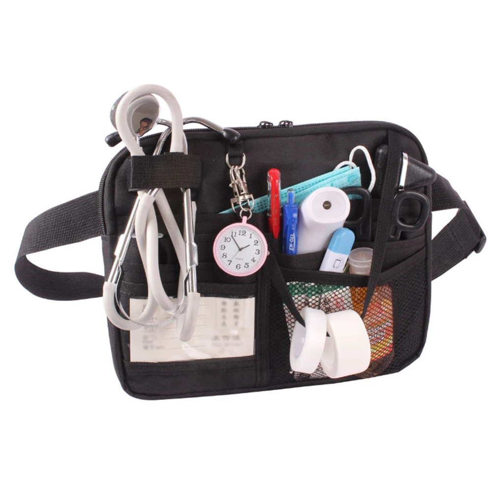 Large capacity multi-layer nurse tool storage bag, nurse waist bag supply toolkit, doctor nurse treasure portable waist bag