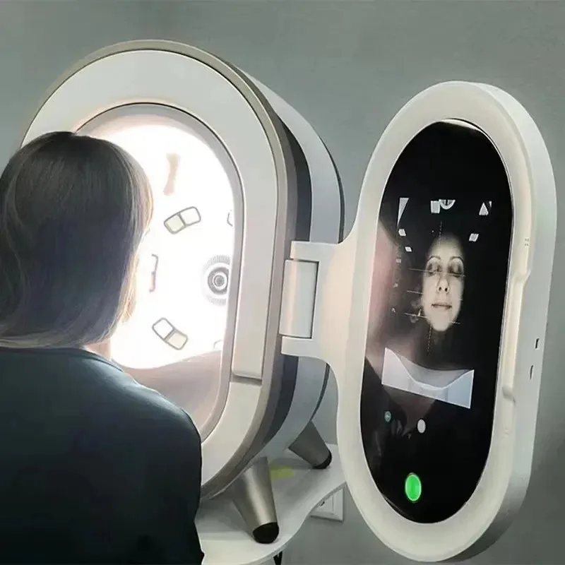 3D 피부 스캐너 케어 얼굴 분석기 모니터 기계 매직 미러 휴대용 테스트 영어 감지기 얼굴 카메라 테스트 분석