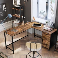 VASAGLE Corner Desk, L-Shaped Computer Desk, Office Desk with Cupboard and Drawer, Study, Space-Saving, Easy Assembly, Steel