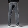 Plus Size 40 42 44 New Autumn Men's Blue-grey Straight-leg Jeans Business Casual Cotton Stretch Denim Pants Male Brand 4