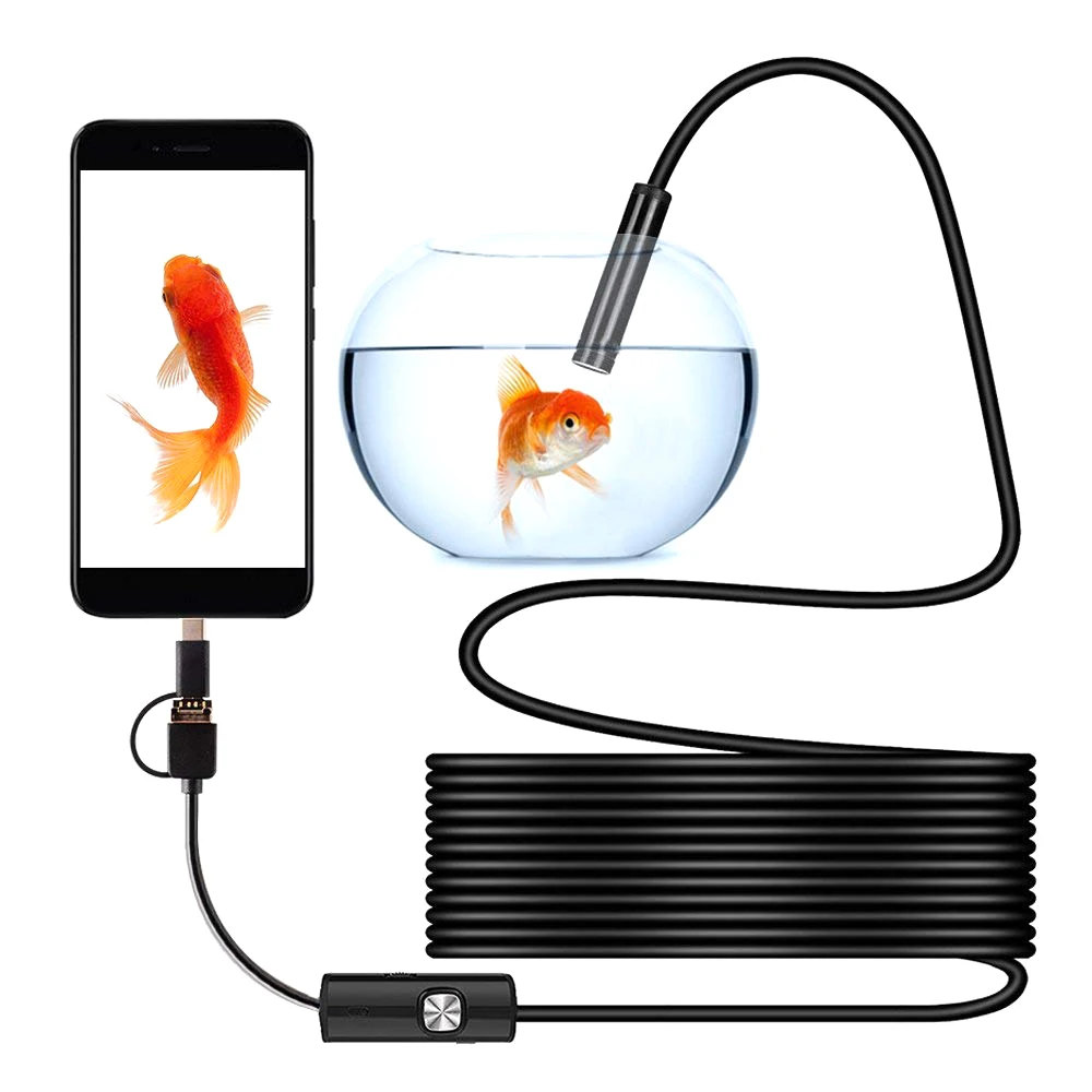 5.5mm lens Camera Endoscope IP67 1/2/3.5/5/10 M Hard Flexible Tube Mirco USB Borescope Video Inspection for Android Endoscope 2