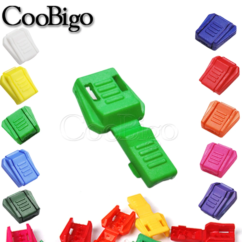 12pcs Cord Ends Clip Plastic Colorful for Zipper Pull Lanyard Backpack Paracord Shoelace Sportswear Rope DIY Accessories