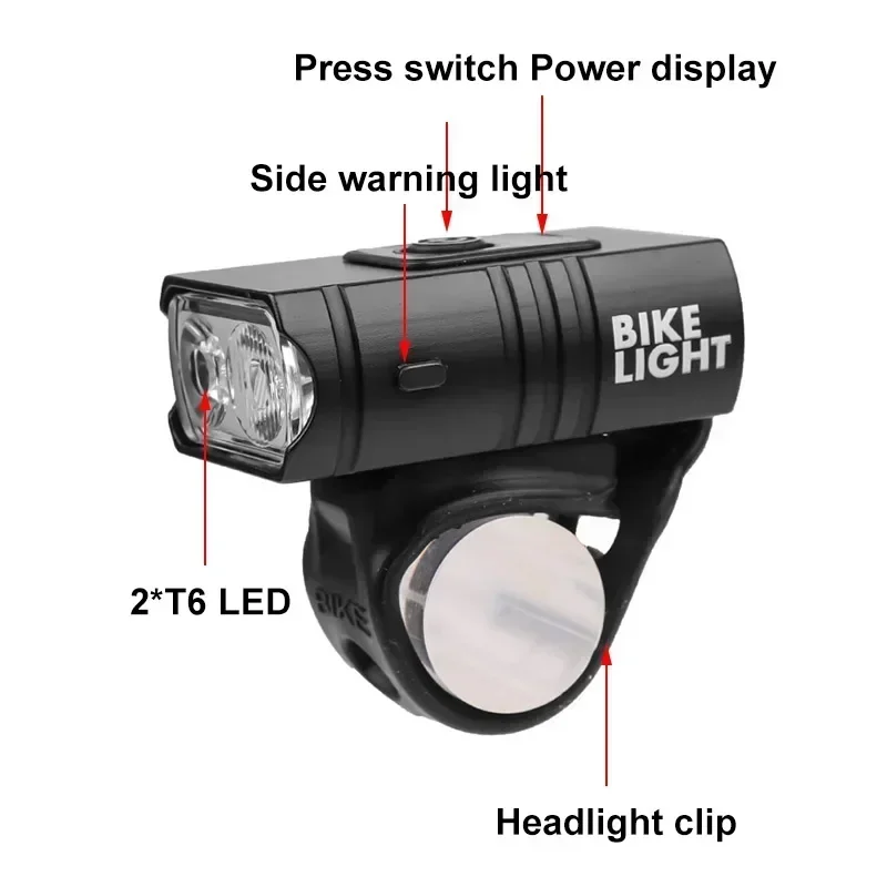 Cycling Light Super Bright Bicycle Front Light Rechargeable Bike Headlight Water