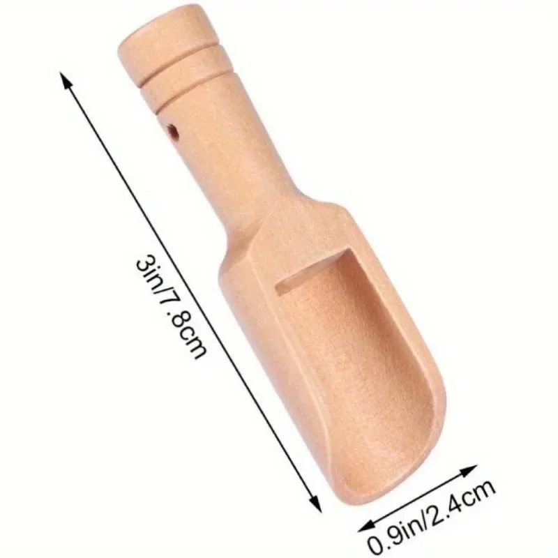 Natural Wooden Tea Scoop Coffee Spoon Small Grain Rice Scoop Kitchen Utensil Premium Wood Well Polished Curve Comfortable Handle