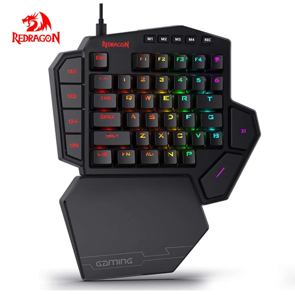 Teclado para Jogos Retroiluminado Rgb de Uma só Mão Teclado Portátil do Jogo Teclado Mecânico para Ps3 Ps4 Switch Laptop pc Gamer 42 Chaves