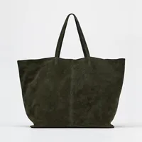 New Women's Retro Suede Frosted Bag Casual Large Luxury Design Commuter High-end Armpit Bag Soft Handle Closed Tote Bag