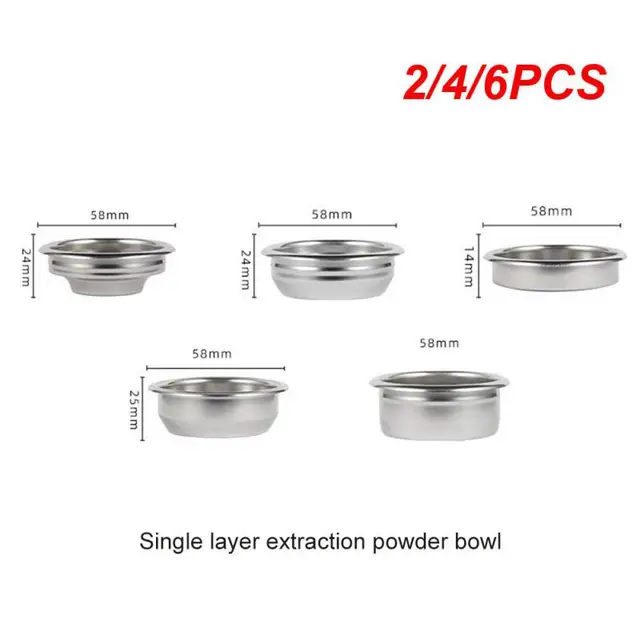 스테인레스 스틸 커피 필터 바구니 교체 필터, 1/2/4 컵 및 블라인드 볼 포타필터, 51/54/58mm 커피웨어, 2/4/6PCs
