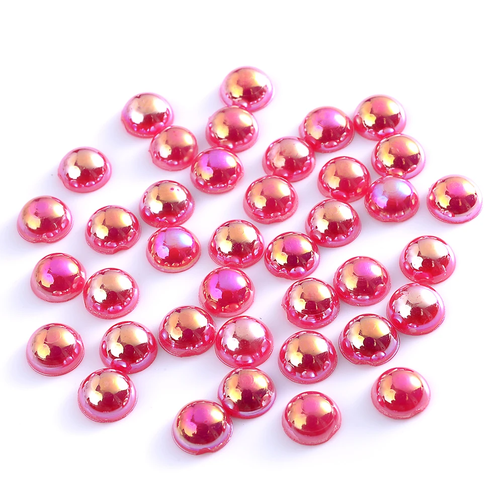 iYOE 1.5-10mm Half Round Shiny Acrylic Beads Imitation Pearl ABS Beads For Making Phone Case Nail Art Decor DIY Scrapbooking