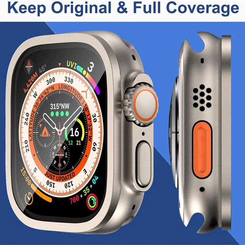 2PCS Premium Aluminum Alloy Case with Tempered Glass Anti-Scratch Screen Protector
