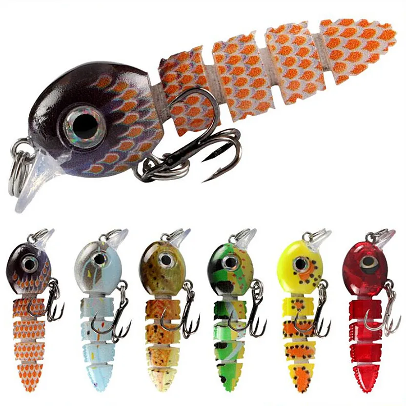 Fishing Lures Bait for Bass Trout Bionic 5 Section Fish Baits Animated