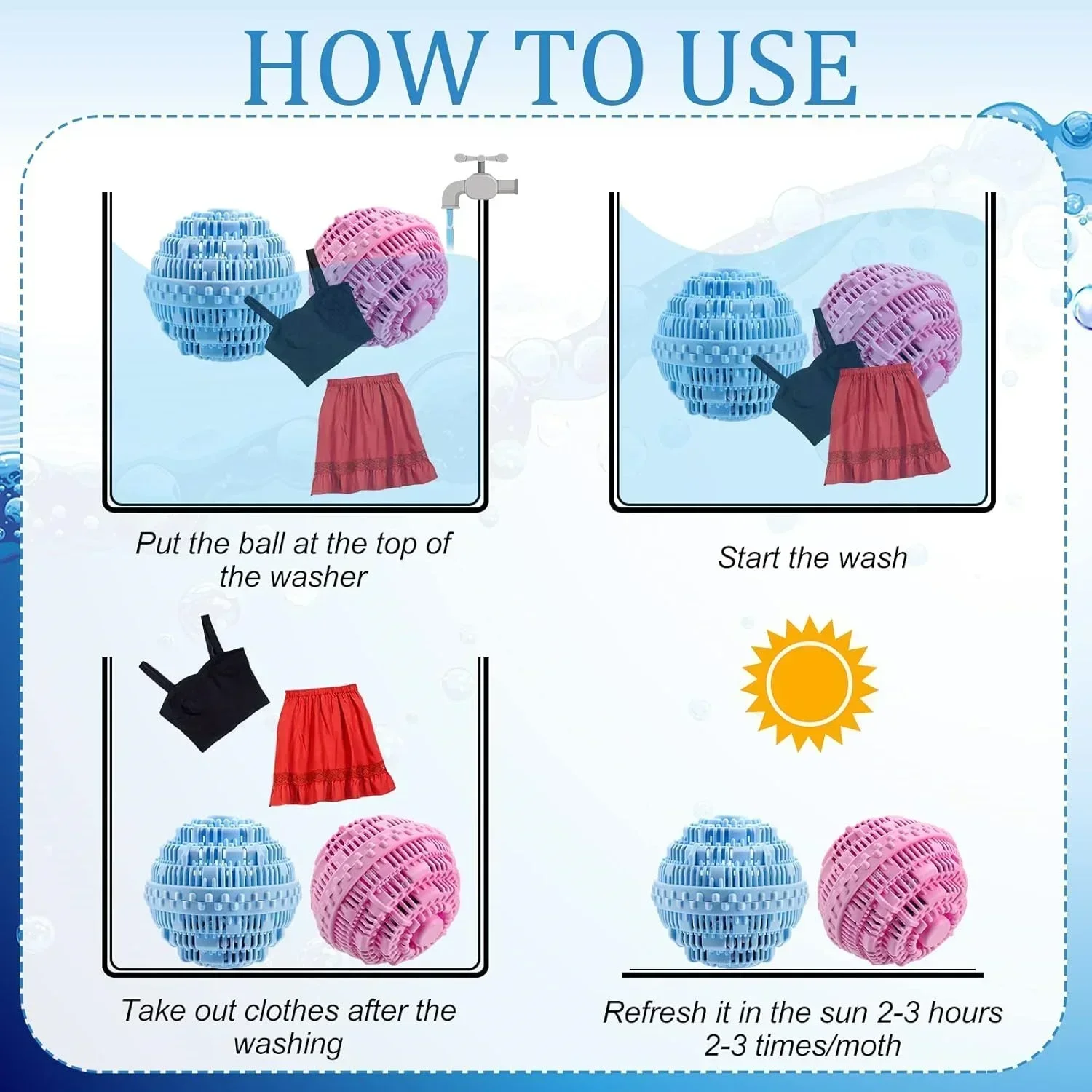 Laundry Balls For Washing Machine Reusable Laundry Balls Portable Dryer No Damage Enhances Cleaning For Washing Machines