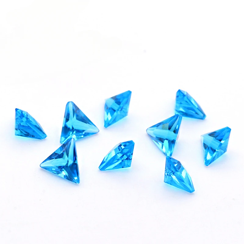 

AAAAA 1000pcs Triangle Glass 3x3mm-8x8mm Right Angle Triangle Sea Blue Glass DIY Inlaid With Various Ornaments Supplies Jewelry