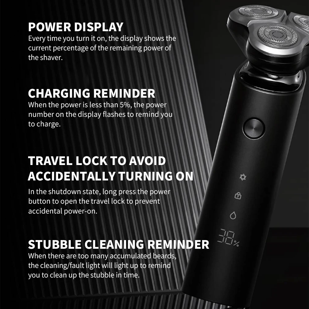 XIAOMI MIJIA S500 Electric Shaver - WetDry Triple Blade Mens Razor