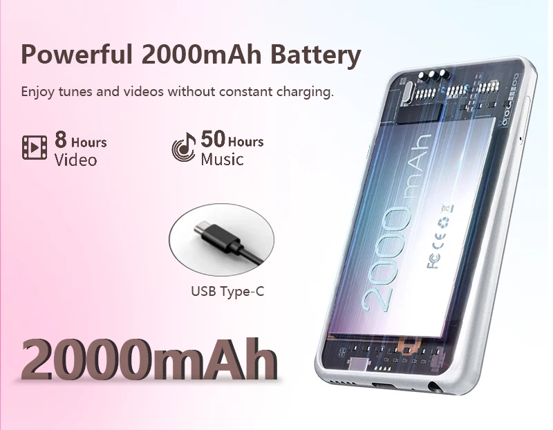 96GB (64GB+32GB) mp3 player with Camera Android 13.0 with Bluetooth 5.0 and WiFi, 4.3-inch touch screen, Spotify,Audible,Pandora