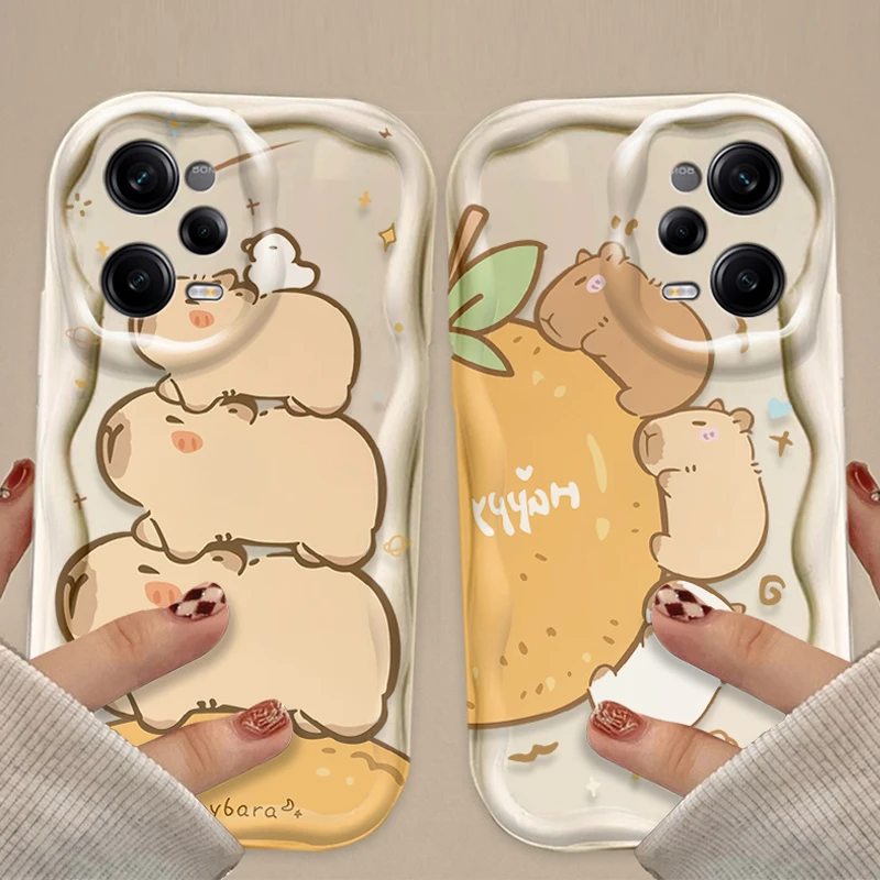 Charming 3D Wave Capybara Cartoon Case