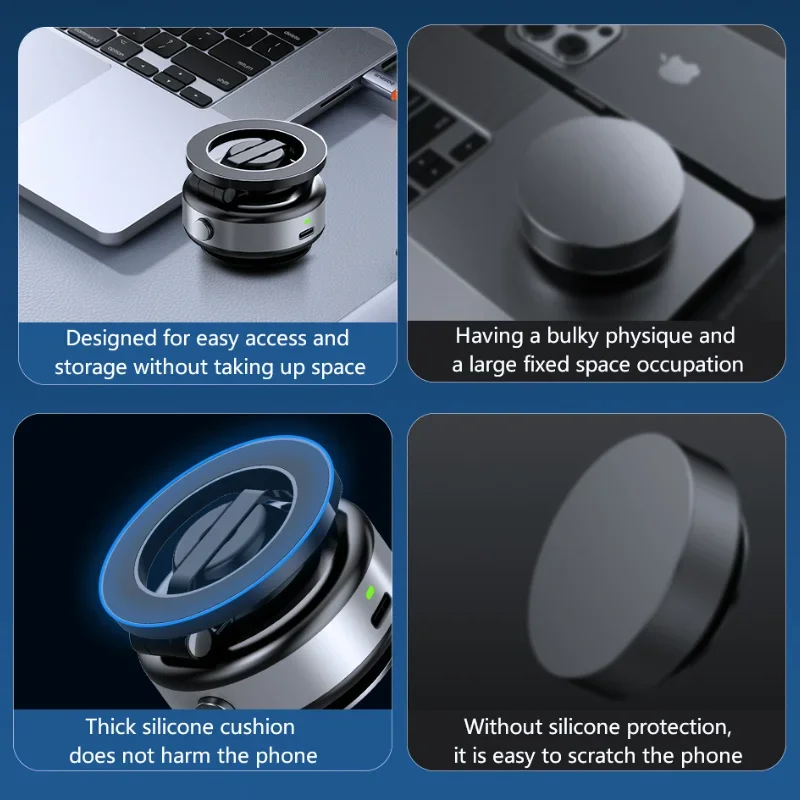 X98 Strong Magnetic Car Phone Holder Foldable Design 360° Adjustable Vacuum Mount for iphone 12-16 Pro Xiaomi Samsung Vivo 6