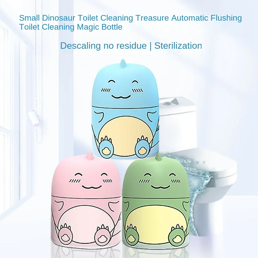 Cute Dinosaur-Shaped Toilet Bowl Cleaner Stain Removal Descaling Cleaner Bottle Peach Deodorizing Toilet Tank Bathroom