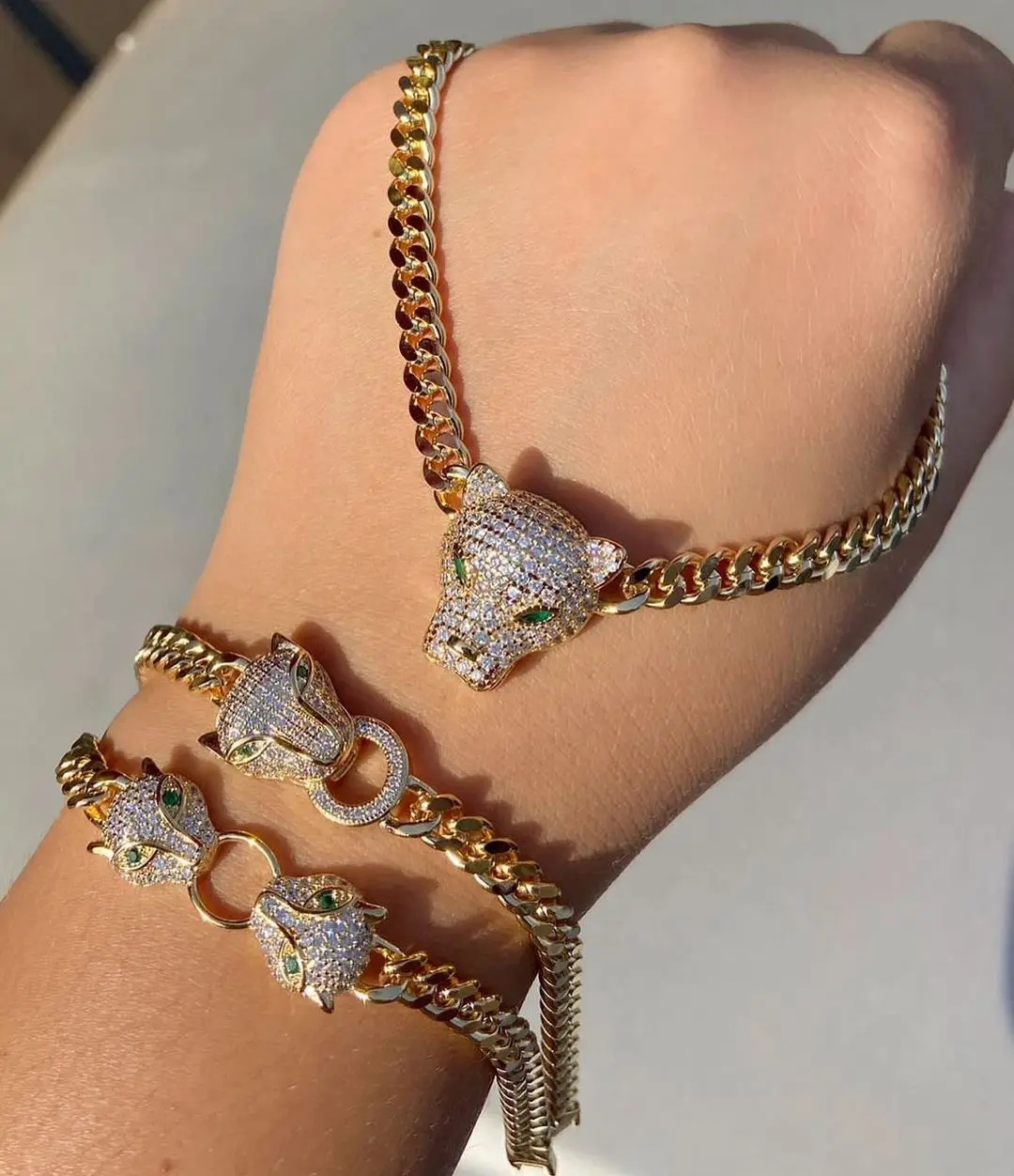 Silver Gold Color 5MM Cuban Link Chain Micro Pave Black