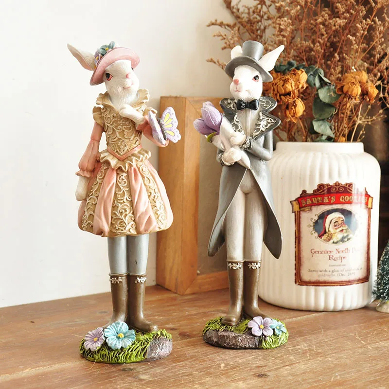 

Деревенская парная искусственная ручная роспись винтажный Джаз Кролик Сад домашний декор