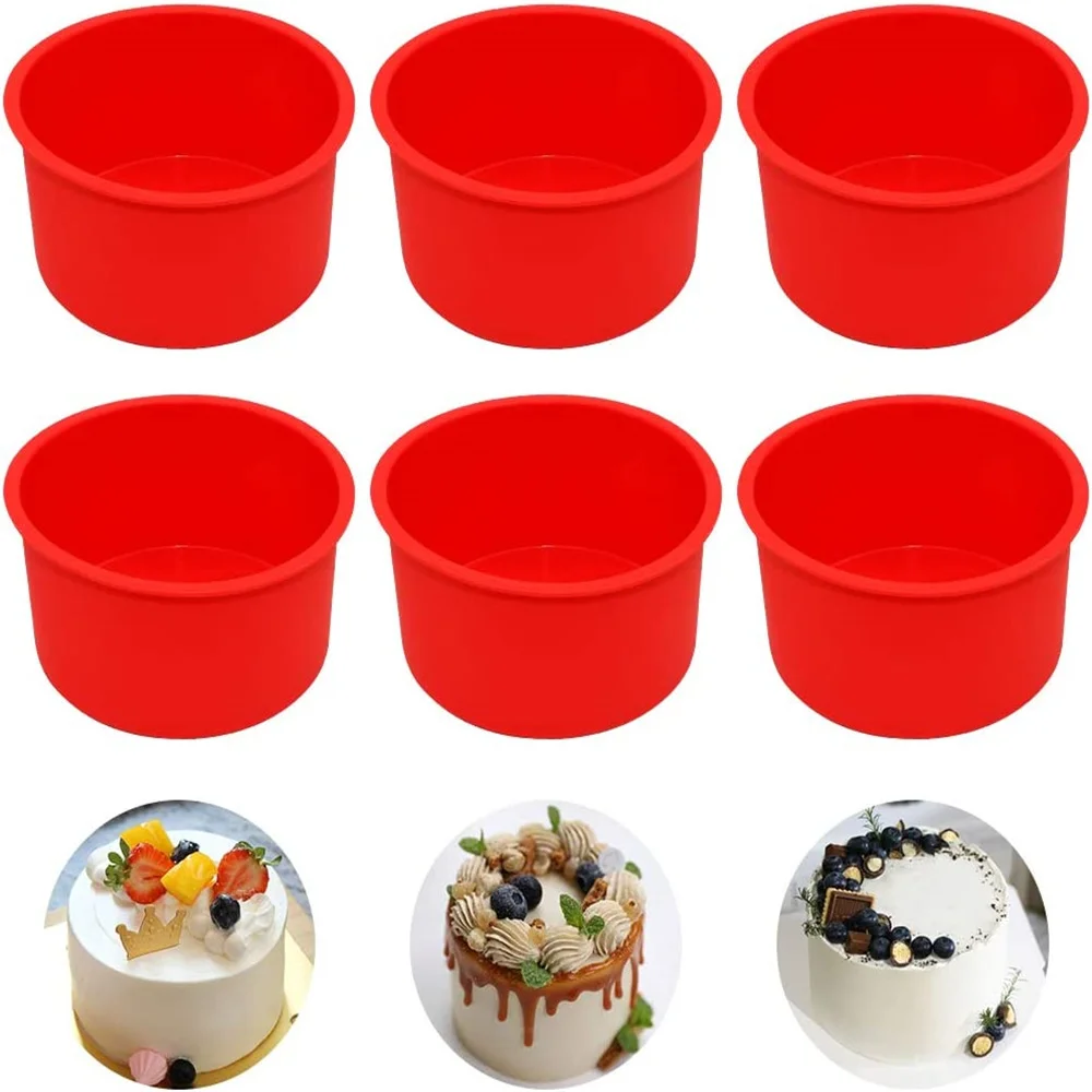 SiliconeMiniCakeMold4inchRoundBakingPlateNonstickSilicone