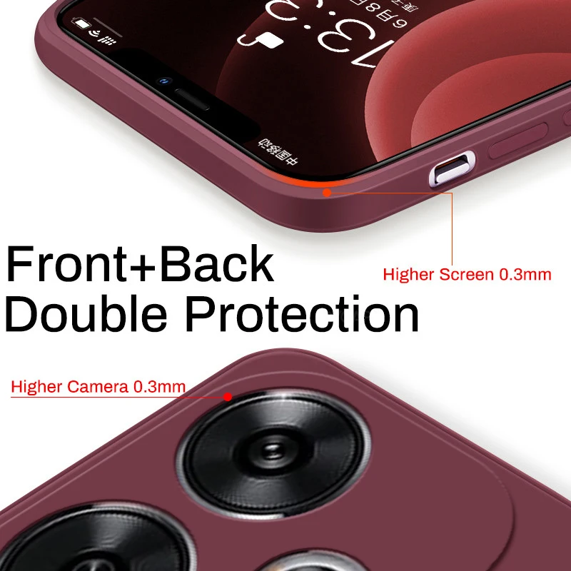 Enhanced Liquid Silicone Protective Phone Case - Square Design, Soft TPU Back Cover