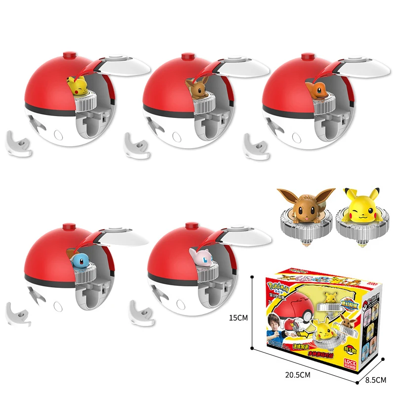 Pokemon Anime Pikachu Mew Pokeball Launchers Beyblade Magic Gyro Bambini Arena Toys Action Figure Boy Birthday Gift