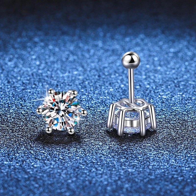 Tezzc 0.3ct 0.5ct 1ct D Color Moissanite Stud Earrings For Women 925 Sterling Silver Sparkling Diamond Screw Earring Jewelry - Image 3