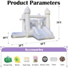 9FT White Wedding Inflatable Bounce House With Slide Bouncy Castle For Kids Jumping Party Game Trampoline With UL Blower Outdoor 6