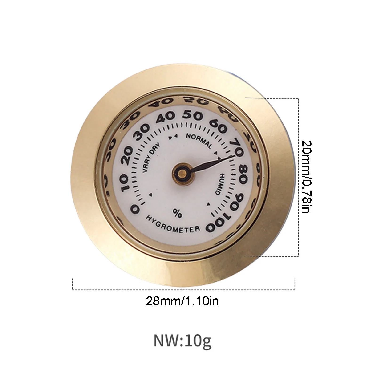 Mini Hygrometer Brass Analog Hygrometer Mechanical Round Humidity Gauge  Cigar Hygrometer With Back Magnet For Guitar Cigars - AliExpress