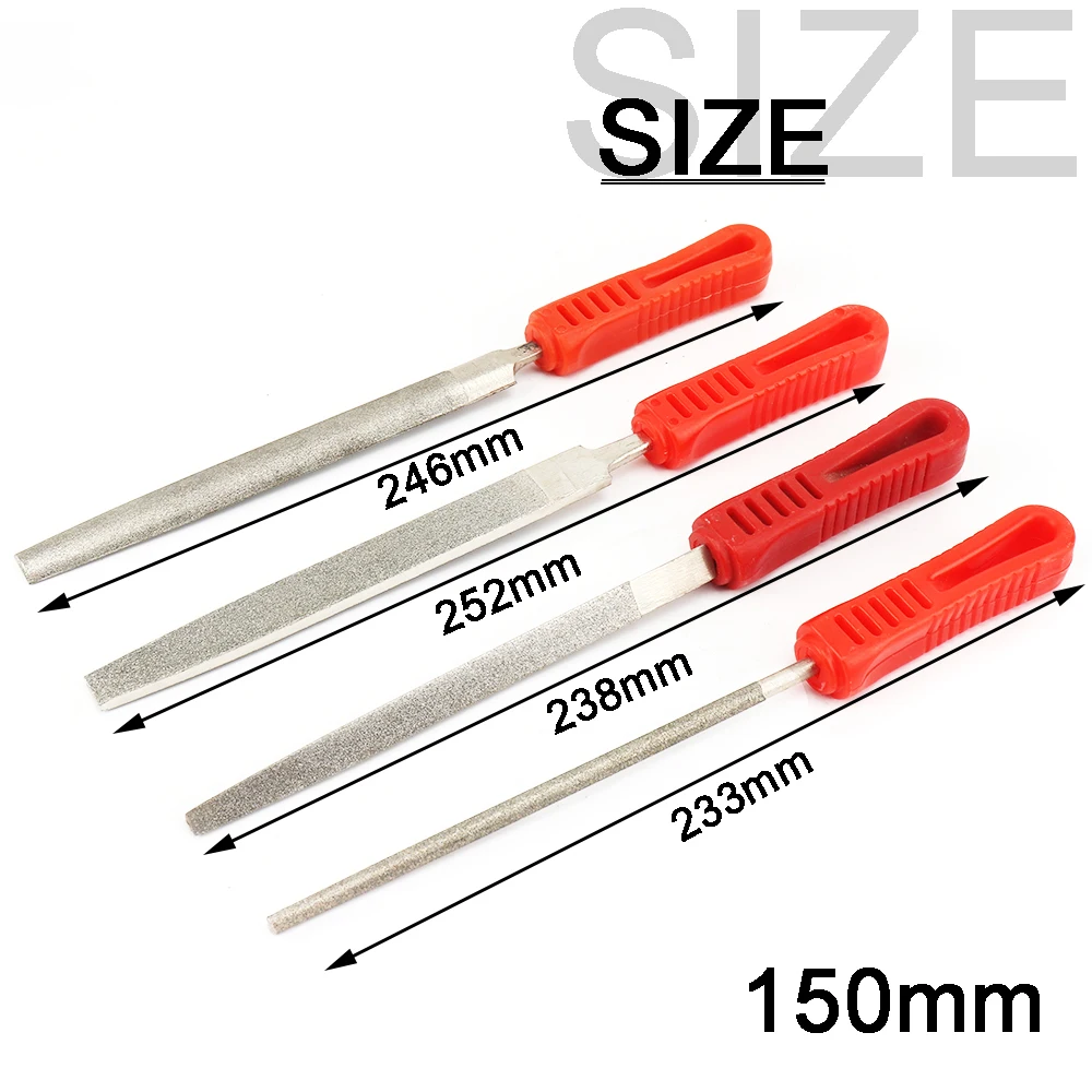 1/4 stücke 6inch Diamant Nadel Datei Set Handliche Werkzeuge Keramik Handwerk DIY Holz Raspel Datei Nadel Schmuck polieren Carving Diamant Datei – Detail 3