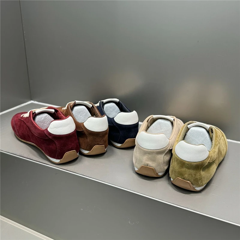 Women's Sports Shoes, Fashionable Lace Up Solid Color Flat Shoes, Casual Flat Shoes_voghion.com