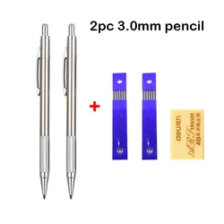 Premium Full Metal Mechanical Pencil Set - Multi-Tip Art & Writing Collection with Leads (2Pc 3.0mm Pencil)