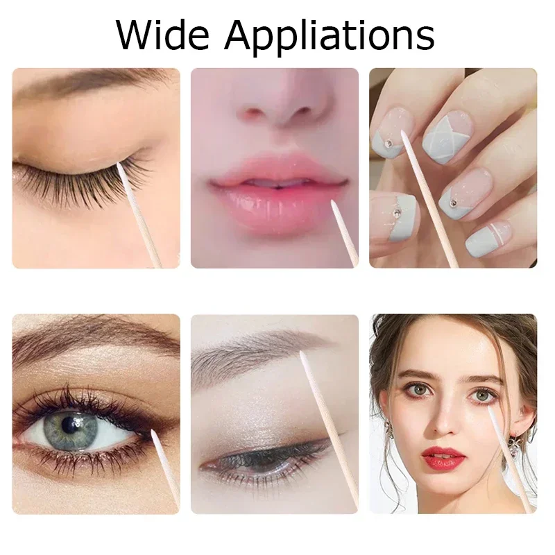 Wood Cotton Extension Tools Tatoo 1000pcs Micro Swab Eyelash Microblading Cleaning Wooden Sticks Cosmetic Cotton Brush Buds Tip