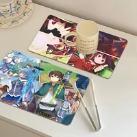 Anime KonoSuba Whitepaper Table Drain Pad Tabletop Absorbent Draining Mat Tableware Mats Placemats For Table Decor 2