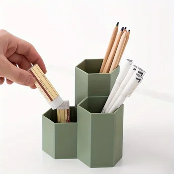 Organizzatore per cassettiera da scrivania da 1 pezzo, organizer per penne da scrivania, portapenne, portapenne a 4 scomparti, tazza trasparente per organizer per matite