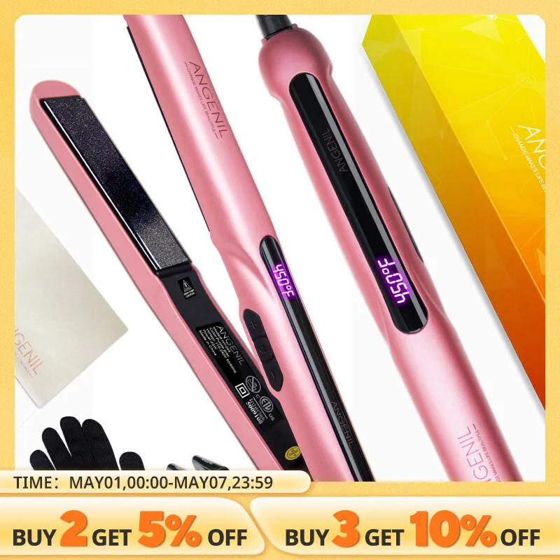 ANGENILArganOilFlatIronforWomenHairStraightenerandCurler2in