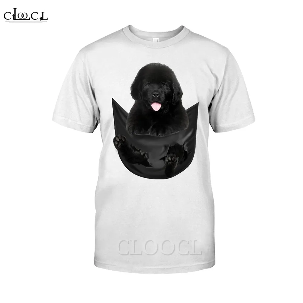 HX-3D Gráfico Animais Do Cão Labrador no Bolso Impresso Tops, Casual Poliéster Pullovers, Moda Camisetas, Dropshipping