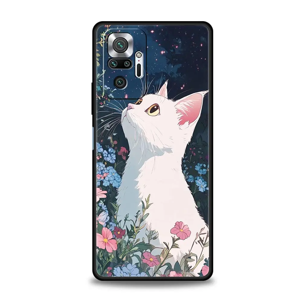 Van Gogh Starry Sky Cat Soft TPU Phone Case