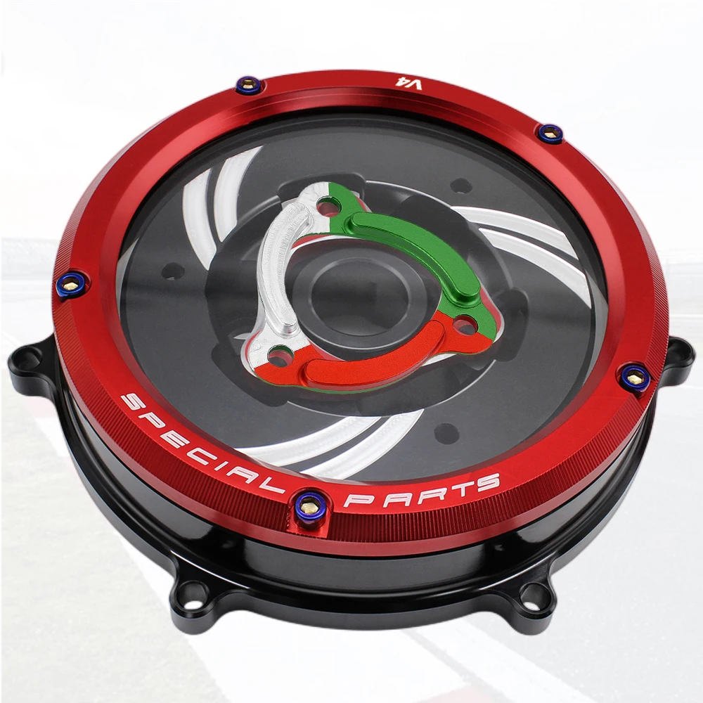 V4 V4s Motorcycle Clutch Cover For Ducati Panigale V4 Speciale Modified Transparent Hood Engine Right Side Protection Guard
