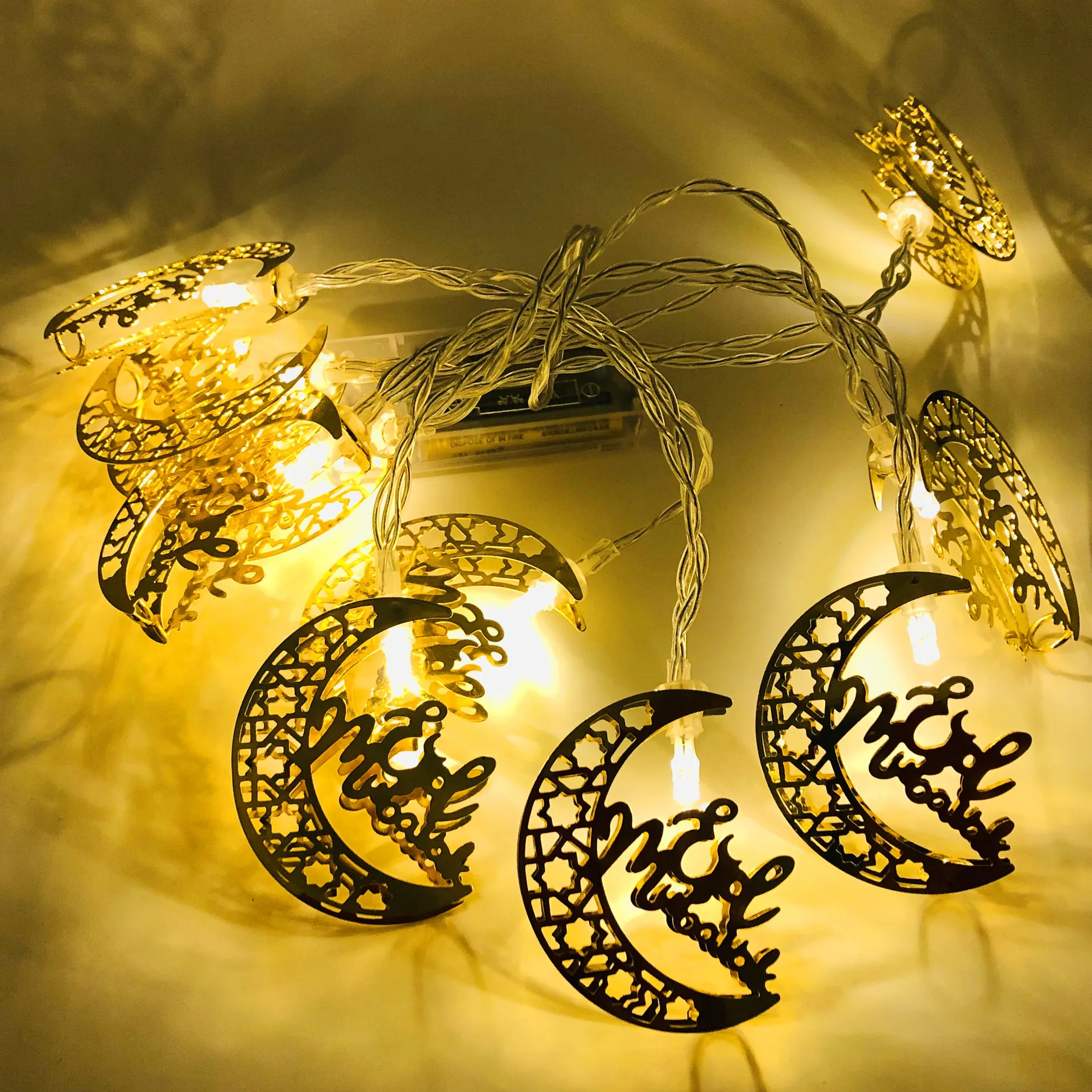 

Ramadan Decora Moon Star LED String Light for Aid EID Mubarak Decor Islam Muslim Event Party Supplies Eid al-Fitr Home Decor 1PC
