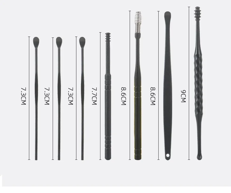 Description Picture 3 of item1set/7PCS Ear Cleaner ABS Ear Care Spoon Tool Soft Spiral For Ears Earwax Picker Cleaning Ear Wax Removal Tool Earpick Remover