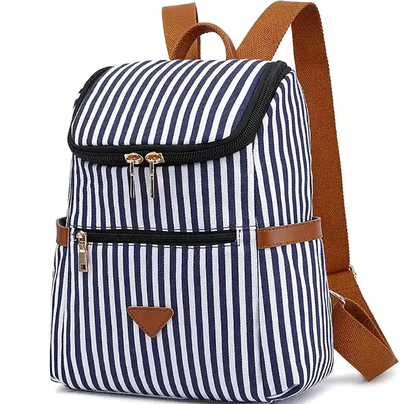 Large capacity High-Quality Adjustable vintage laptop canvas backpack for women simple leisure travel bag