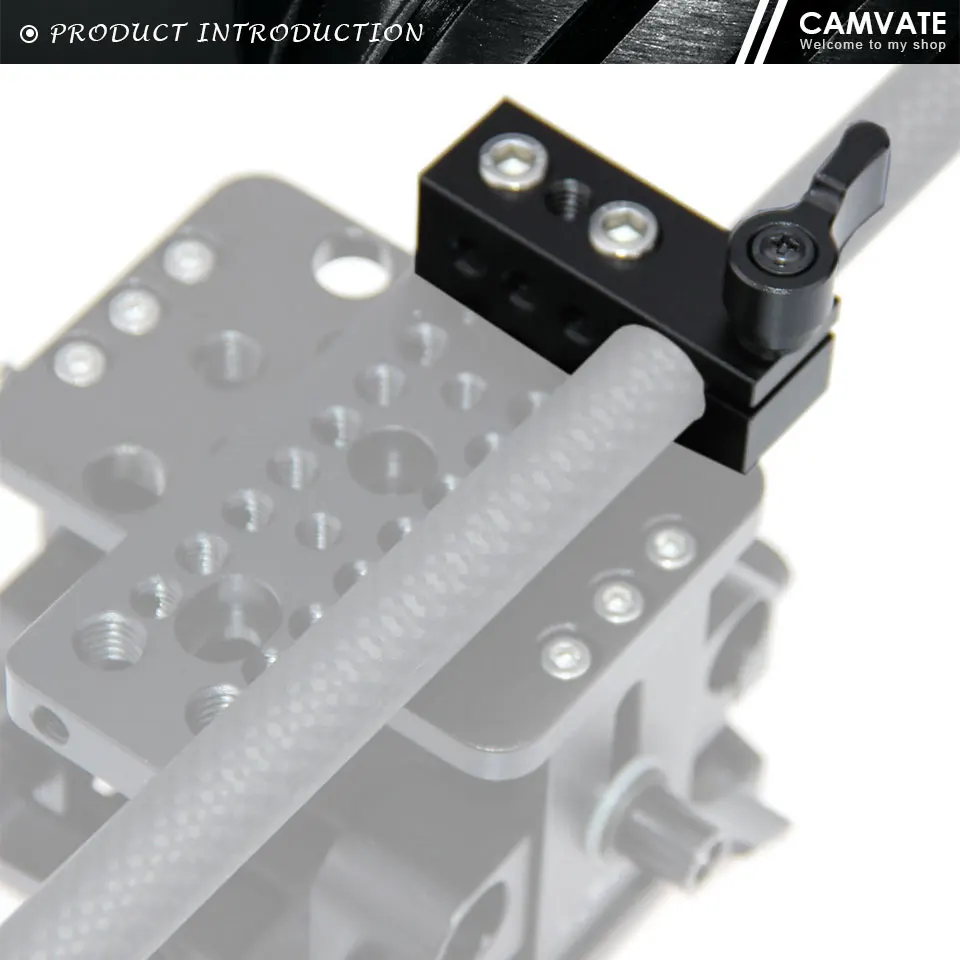 Standard 15mm Single Rod Clamp Adapter With 1/4" Thread Holes For DSLR Camera Ca