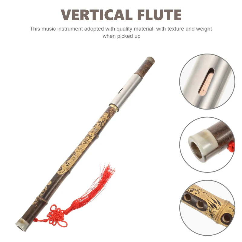 Description Picture 2 of itemCross Blow Bau Flute Professional Bawu Handheld Folk Woodwind Instrument Bamboo Copper Chinese Traditional Vertical Ethnic